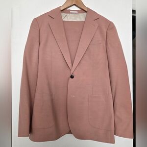 REISS Men’s Pink Slim Fit Suit - Fantasy Blazer (40) & Exquisite Pants (32)